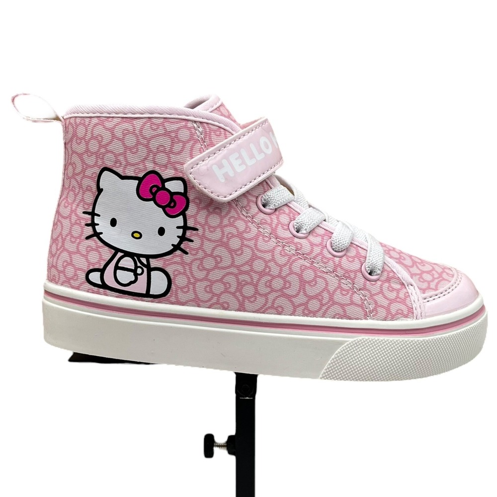 Hello Kitty Youth Girls High Top Slip-on Sneaker Size 2Y Pink-White Lightweight
